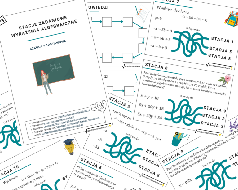 Wyrażenia algebraiczne - stacje zadaniowe (klasa 7-8) - Sklep online