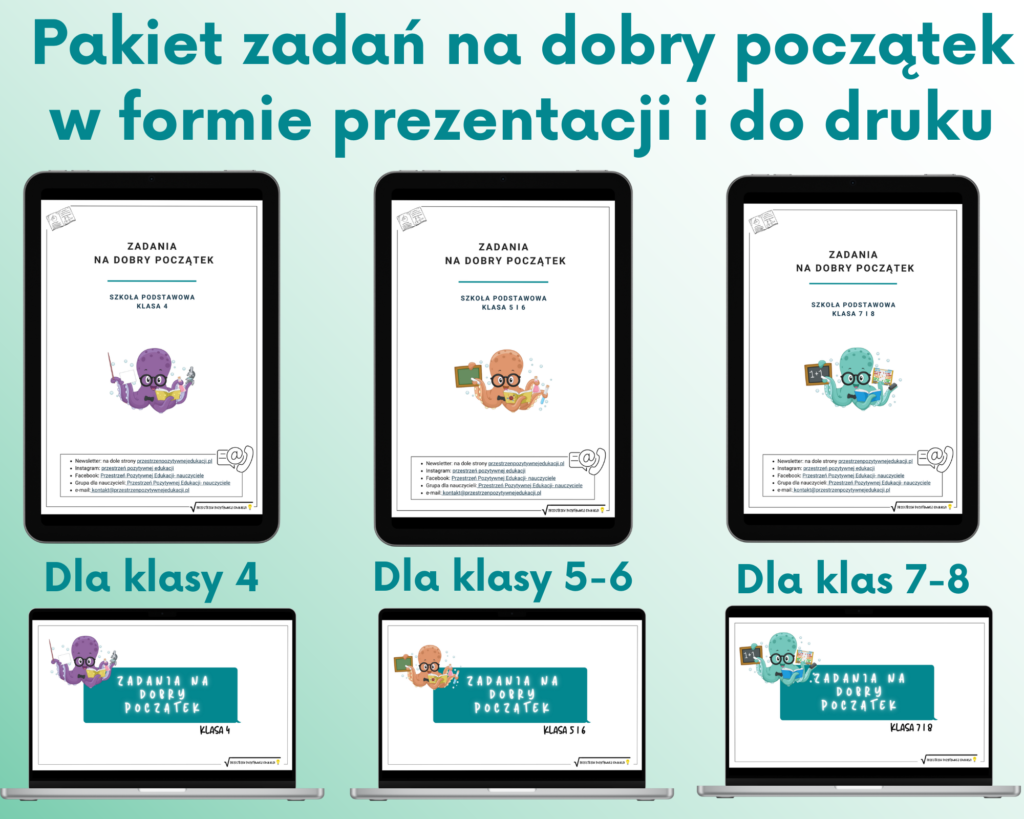 Zadania na dobry początek (klasa 4, 5-6, 7-8) - Sklep online
