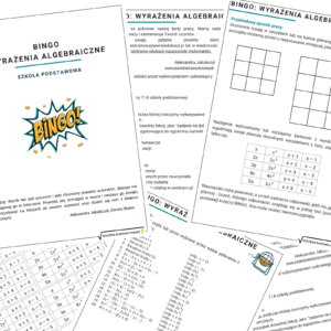 Bingo – wyrażenia algebraiczne + prezentacja (klasa 7-8)