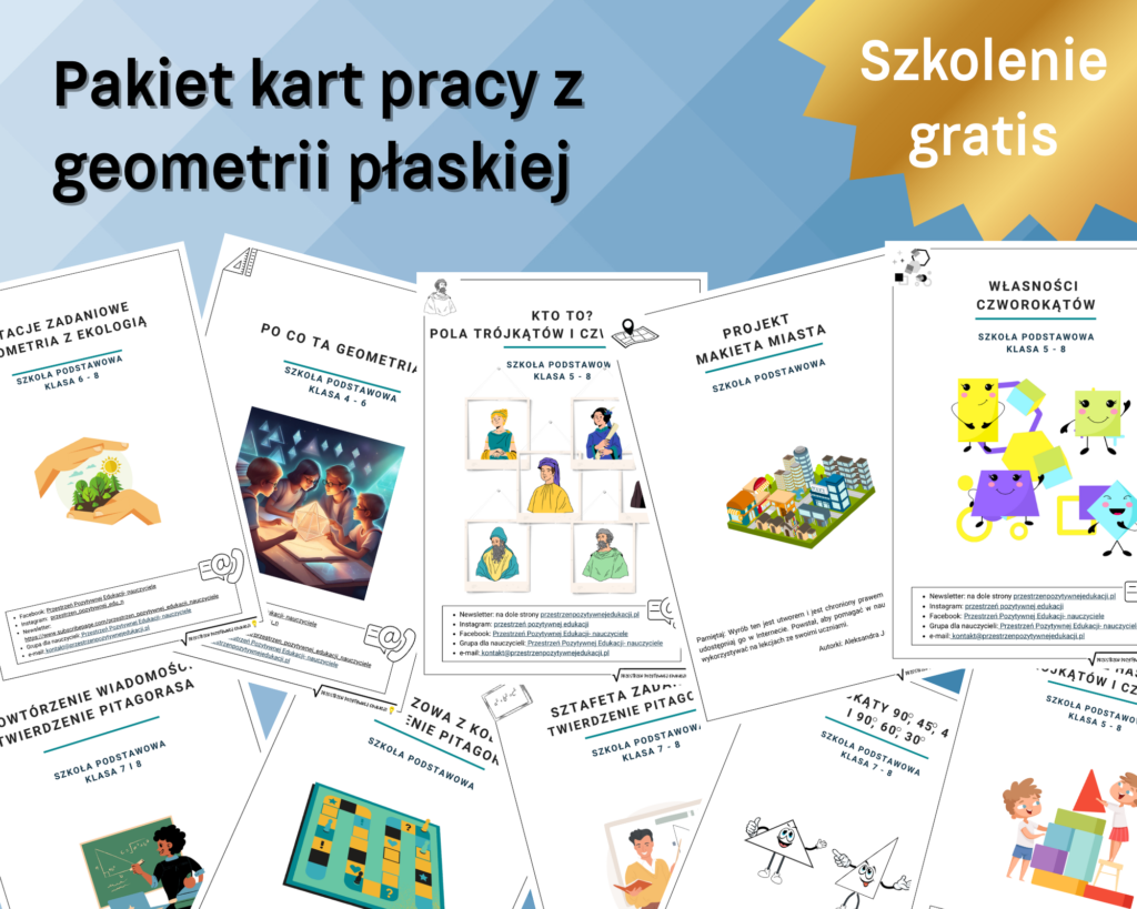 Pakiet z geometrii płaskiej (klasa 4-8) - Sklep online